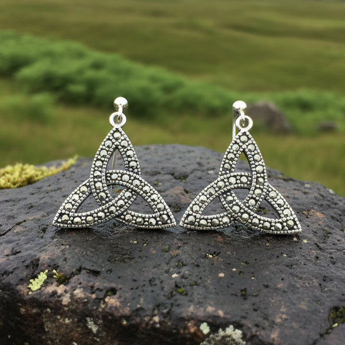 Celtic Knot Marcasite Earrings