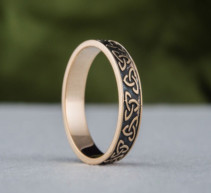 Bronze Triquetra Norse Ring | Handmade Symbolic Jewelry