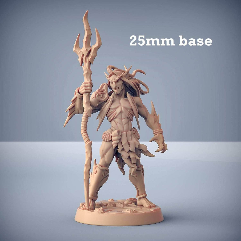 Triton Raider: Sculpt A (Male Merfolk Soldier) - With Hair / Trident