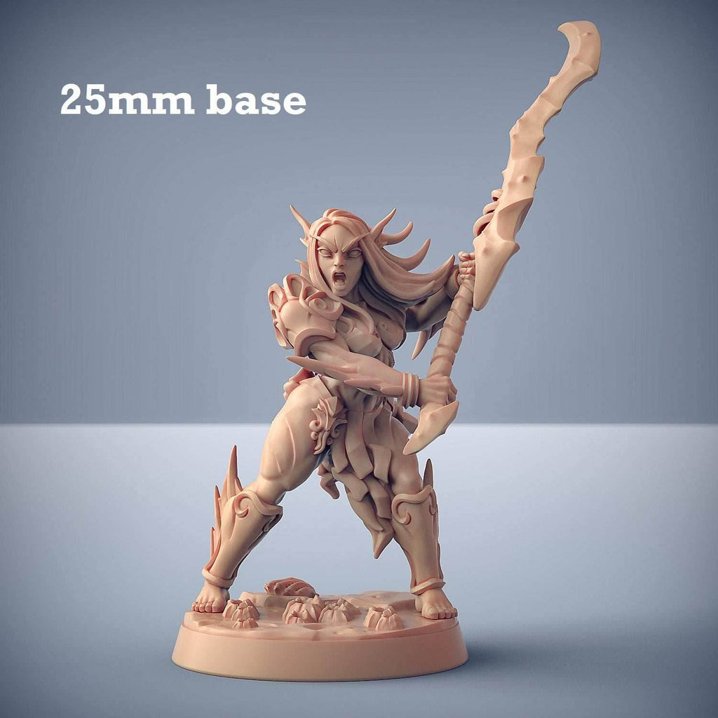 Triton Raider: Sculpt E (Female Merfolk Soldier) - With Hair / Wavesplitter Sword