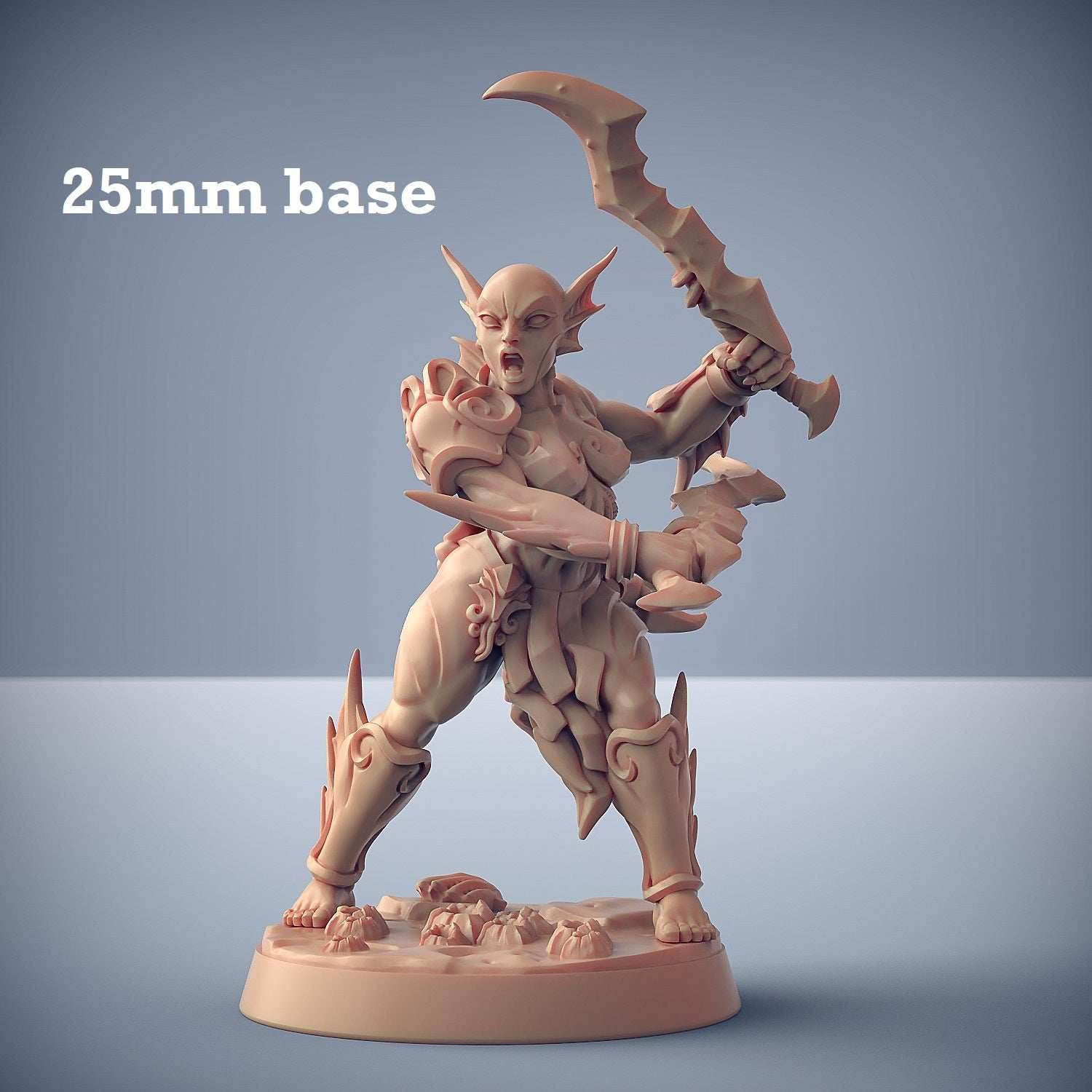 Triton Raider: Sculpt E (Female Merfolk Soldier) - With Hair / Wavesplitter Sword