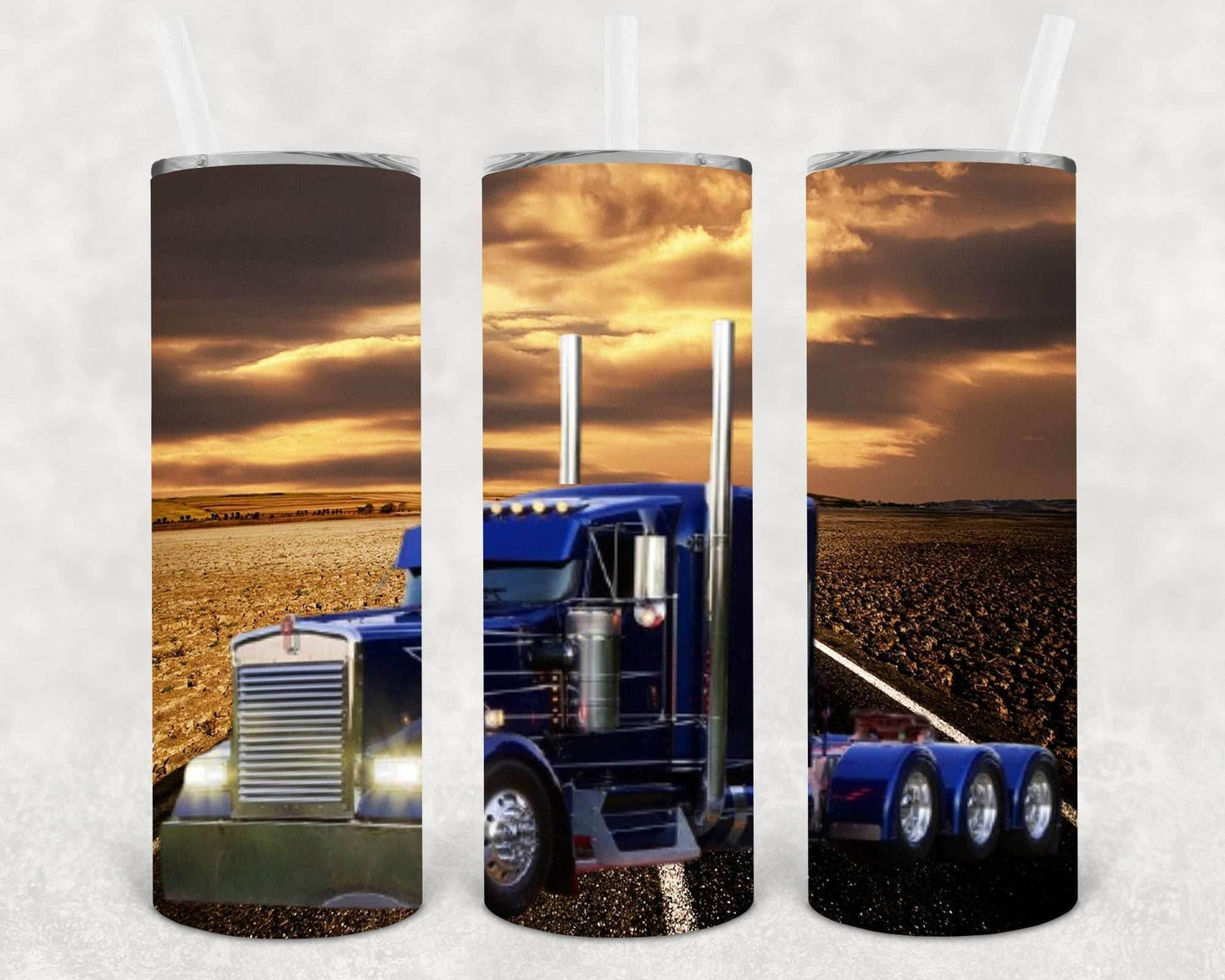 18 Wheeler Truck 20 oz Skinny Tumbler - 