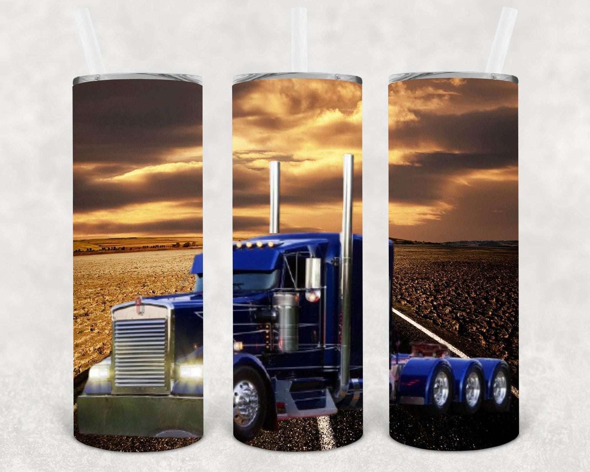 18 Wheeler Truck 20 oz Skinny Tumbler - 