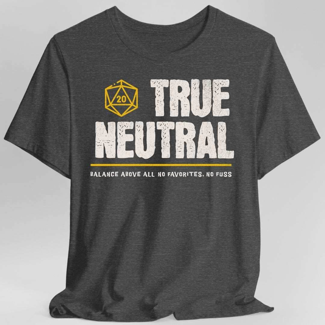 True Neutral Shirt - DnD Alignment T-shirt - Dark Heather / S