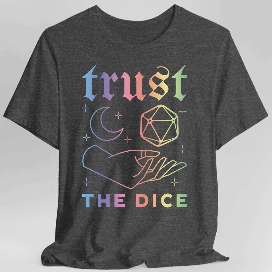 Trust The Dice Celestial D&D T-Shirt - Dark Heather / S