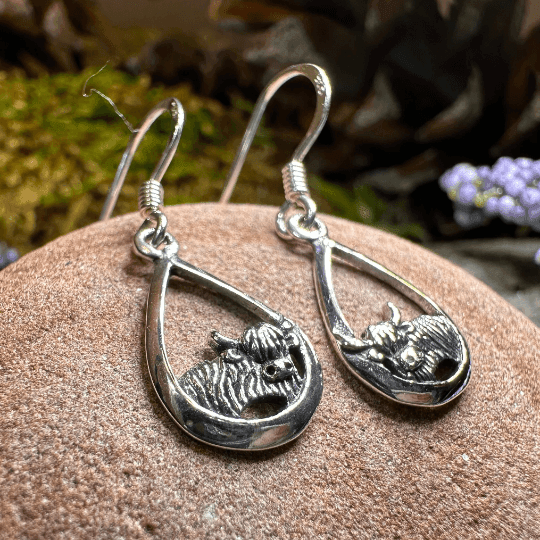 Galloway Highland Cow Earrings - 