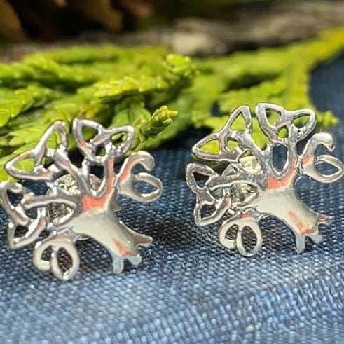 Silver Tree of Life Stud Earrings - 