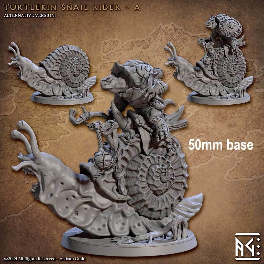 Turtlekin Snail Rider (Base Sculpt A) - With Helmet / Magic Hand / Staff