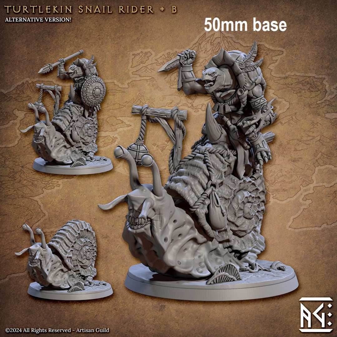 Turtlekin Snail Rider (Base Sculpt B) - With Helmet / Magic Hand / Dagger