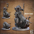 Turtlekin Snail Rider (Base Sculpt D) - With Helmet / Spear / Blowgun