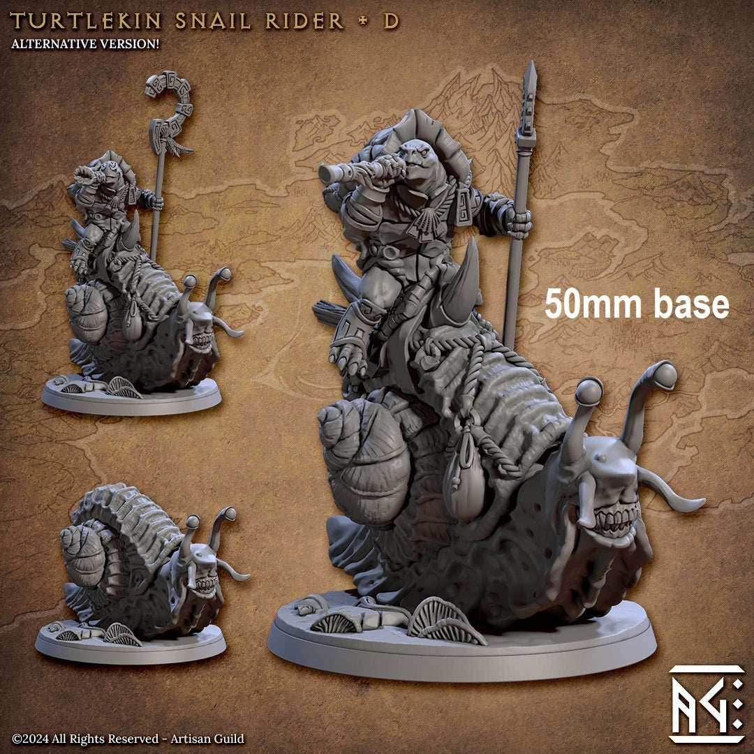 Turtlekin Snail Rider (Base Sculpt D) - With Helmet / Spear / Blowgun
