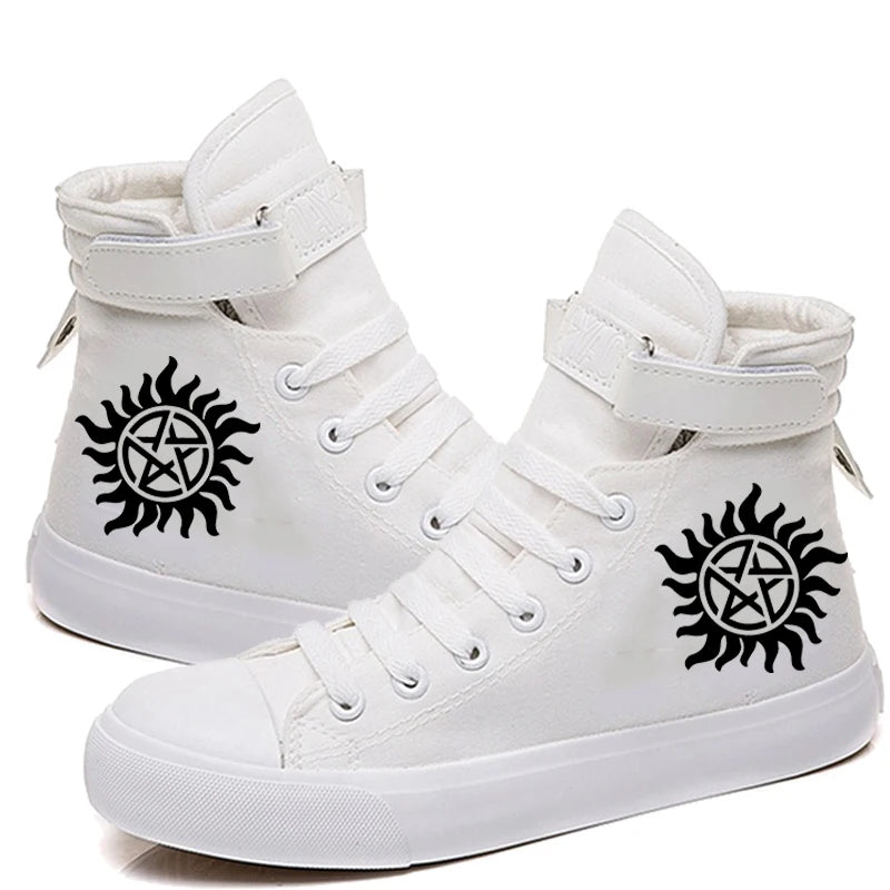 TV Show Supernatural Lace-up Sneakers Casual Canvas Shoes