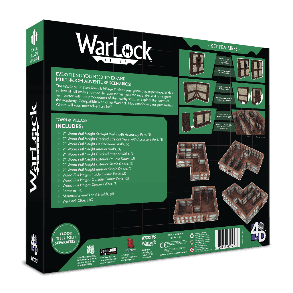 WarLock Tiles: Town & Village II - Full Height Plaster Walls Expansion - 