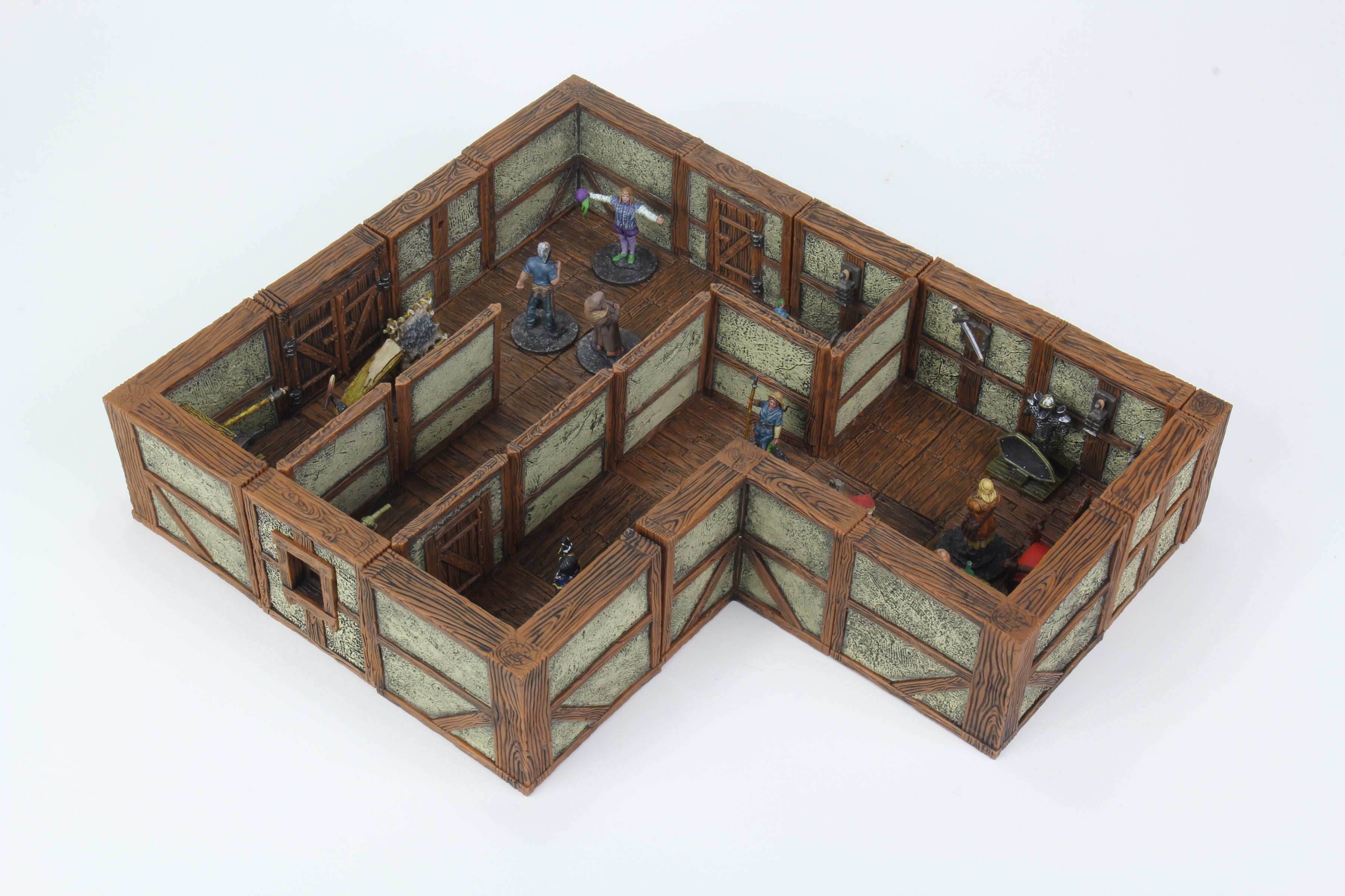 WarLock Tiles: Town & Village II - Full Height Plaster Walls Expansion - 
