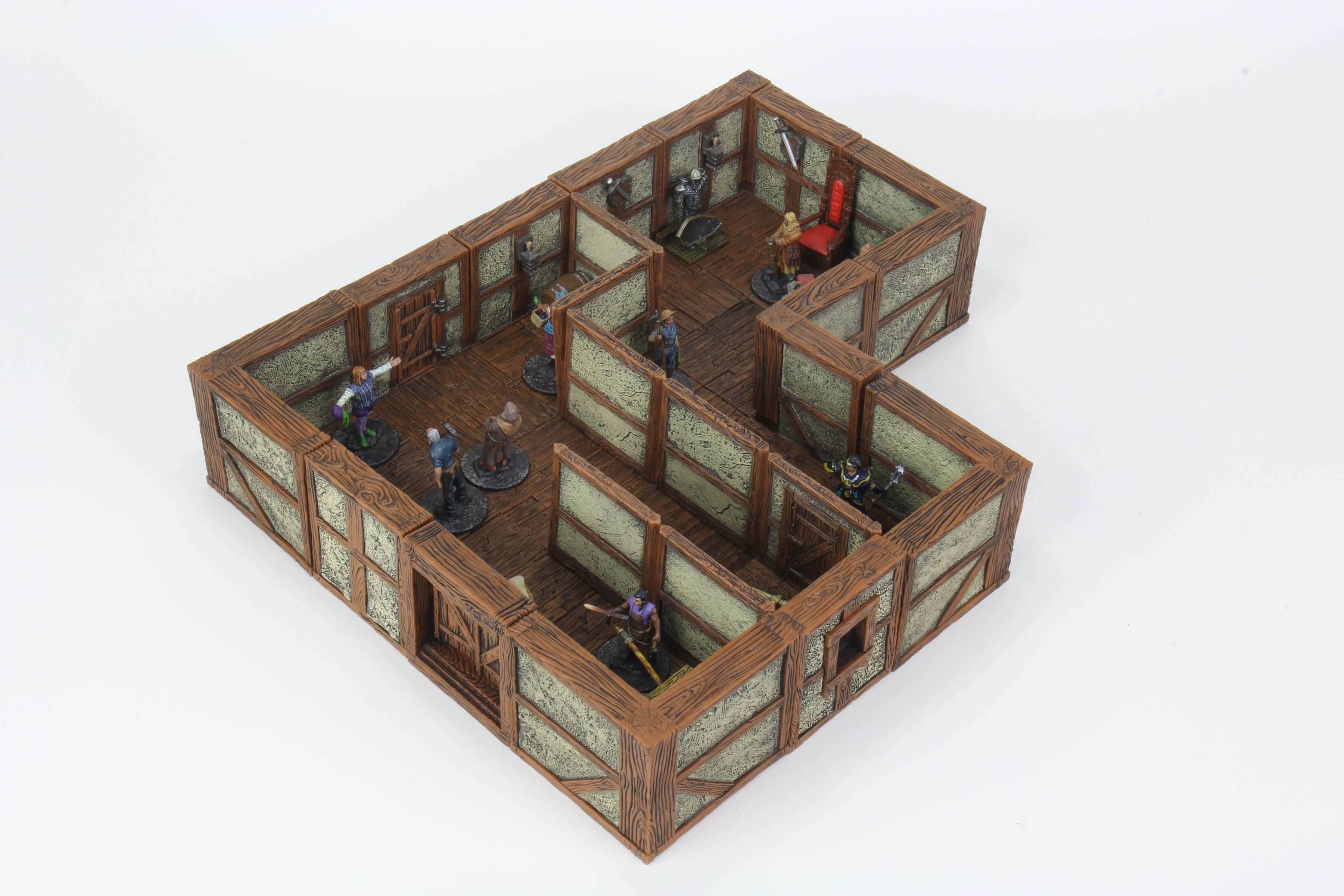 WarLock Tiles: Town & Village II - Full Height Plaster Walls Expansion - 