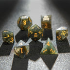 Undead Race - Pull Feldspar Gemstone Dice Set + Gold Font