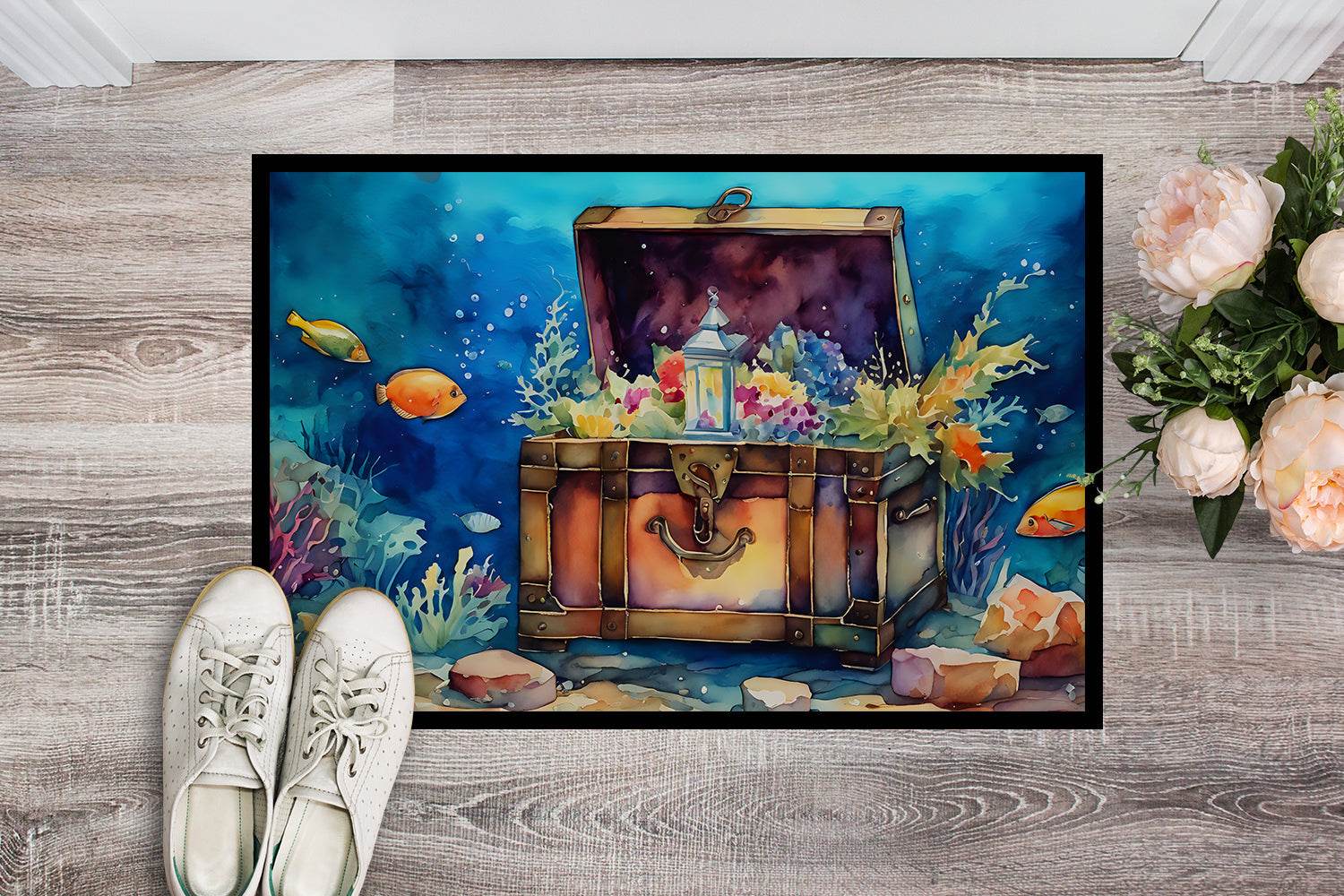 Under the sea Treasure Chest Doormat 24x36in - 