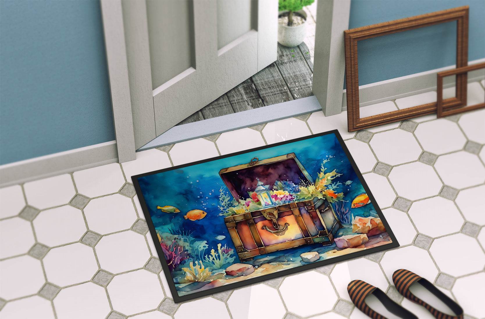 Under the sea Treasure Chest Doormat 24x36in - 