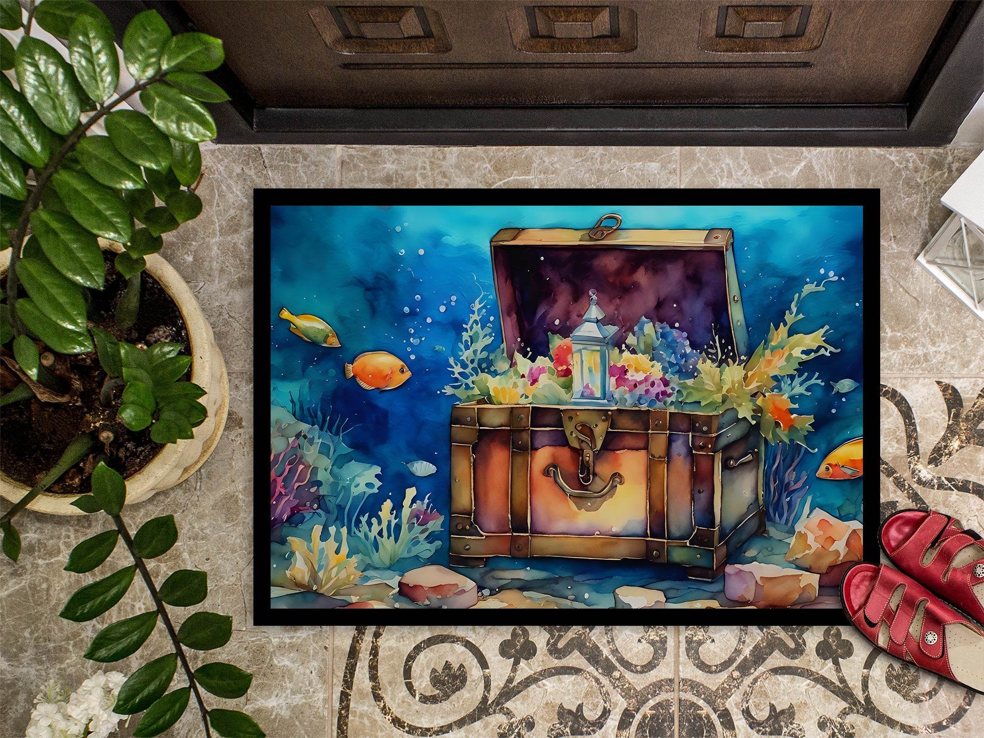 Under the sea Treasure Chest Doormat 24x36in - 