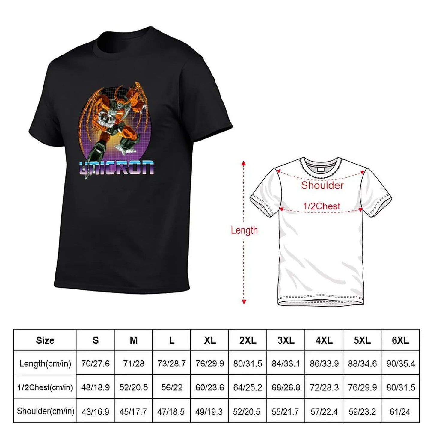 Unicron Decepticon Transformer G1 V2 T-Shirt customizeds customs design your own for a boy shirts graphic tees Men's clothing