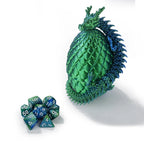 Unique 3D Printed Dragon Egg Acrylic Dice Set - DND Desktop Essentials