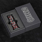 Unique dice tower spinner: black cylinder multi-layer rotating metal dnd dice + red numbers