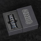 Unique dice tower spinner: black cylinder multi-layer rotating metal dnd dice + red numbers