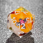 Unique forest themed polyhedron resin dice set