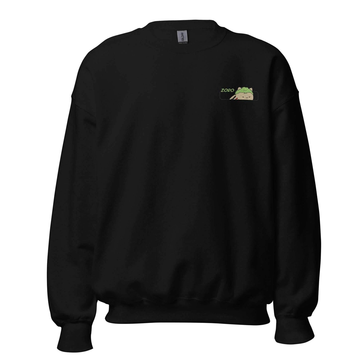 Zoro X Kitty Anime Crewneck Sweatshirt - Black / S