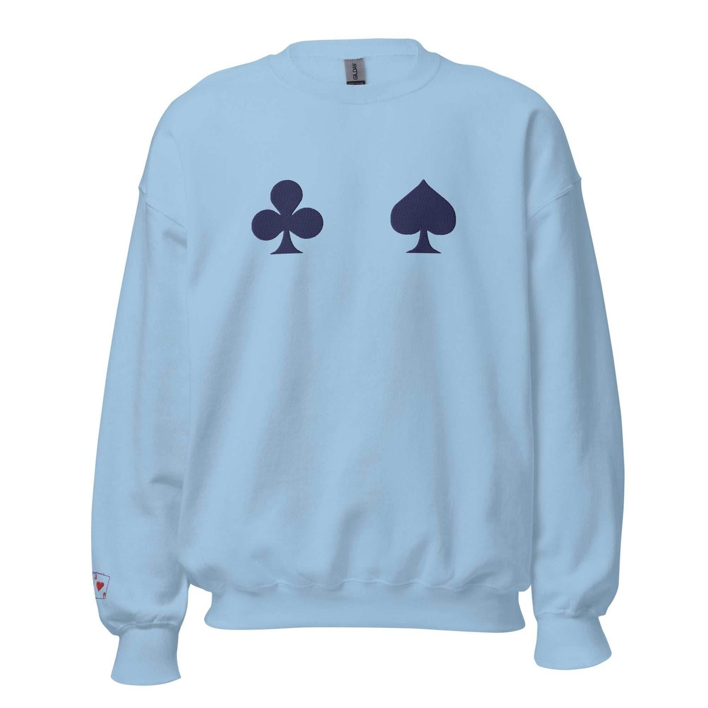 Hisoka Anime Embroidered Crewneck Sweatshirt - Light Blue / S