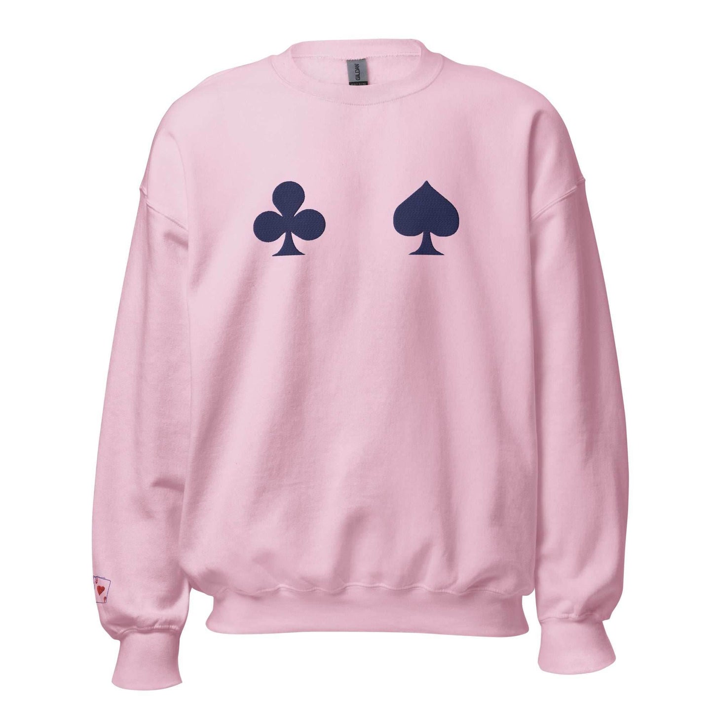 Hisoka Anime Embroidered Crewneck Sweatshirt - Light Pink / S