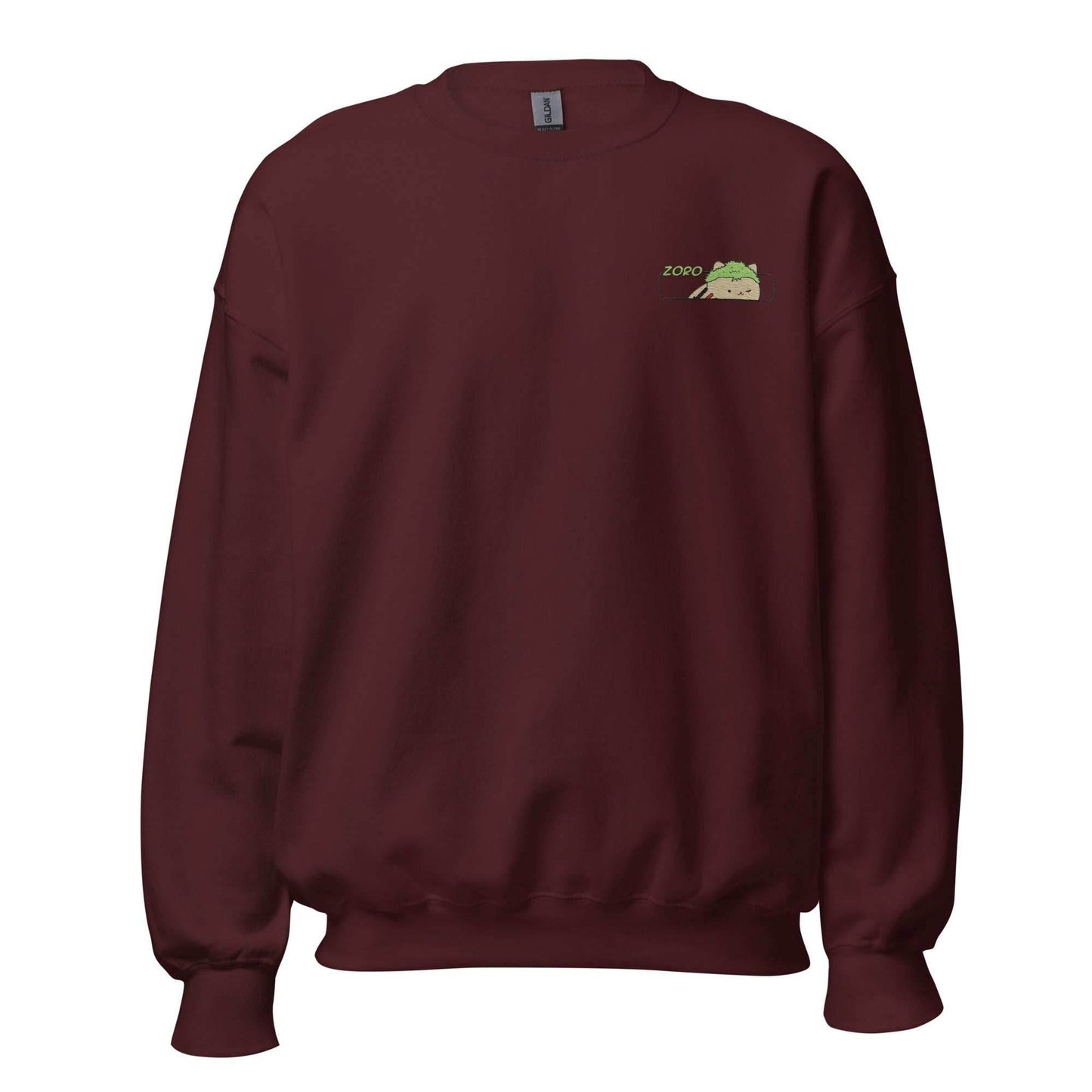 Zoro X Kitty Anime Crewneck Sweatshirt - Maroon / S
