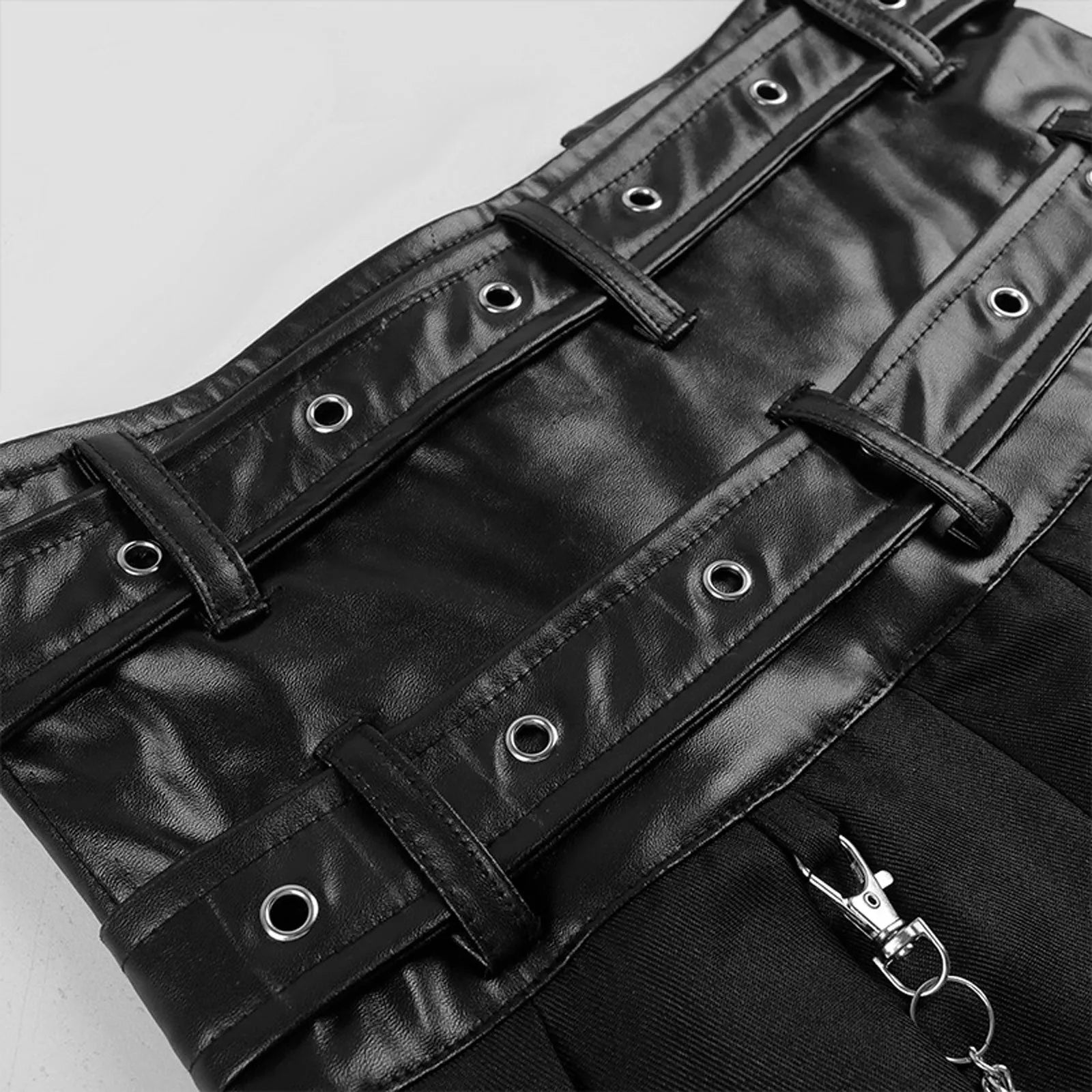 Unisex Men's Leather Skirt Spring And Autumn Rock Gothic Punk Casual Large Size Half Skirt Scottish Medieval Cos Costumes Faldas