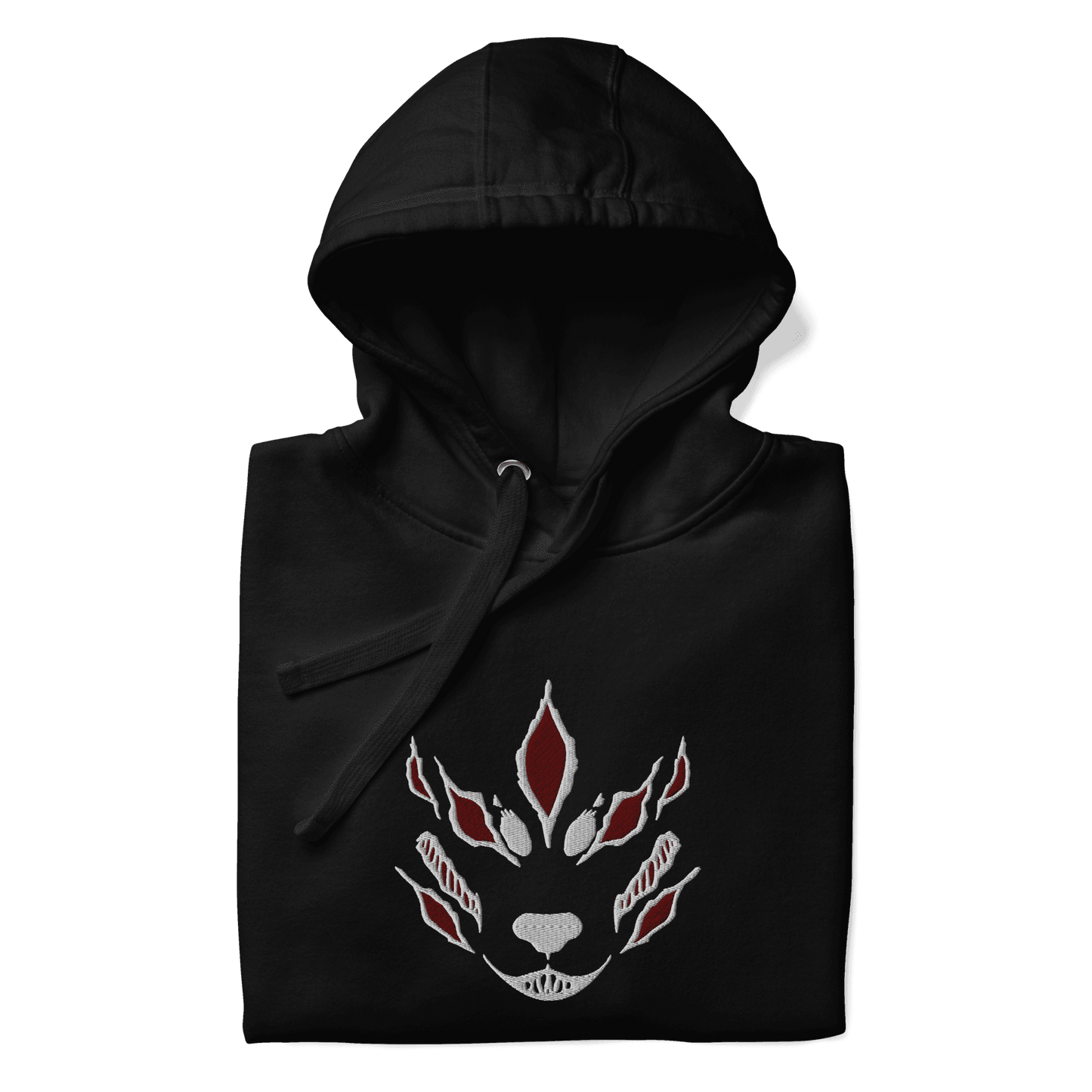 Fox Devil Aki Embroidered Unisex Chainsaw Anime Hoodie - Black / S