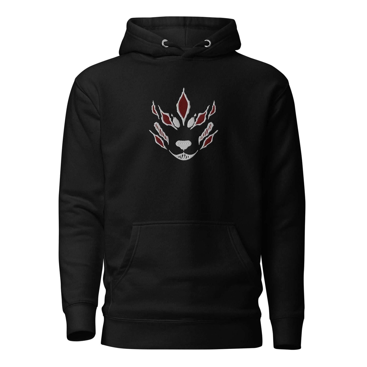 Fox Devil Aki Embroidered Unisex Chainsaw Anime Hoodie - Black / S