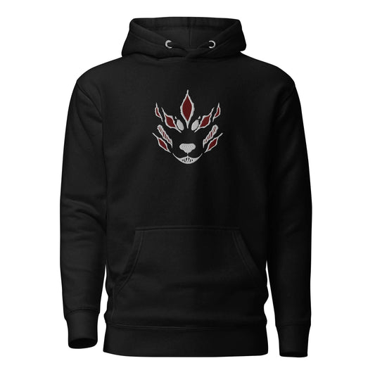 Fox Devil Aki Embroidered Unisex Chainsaw Anime Hoodie - Black / S