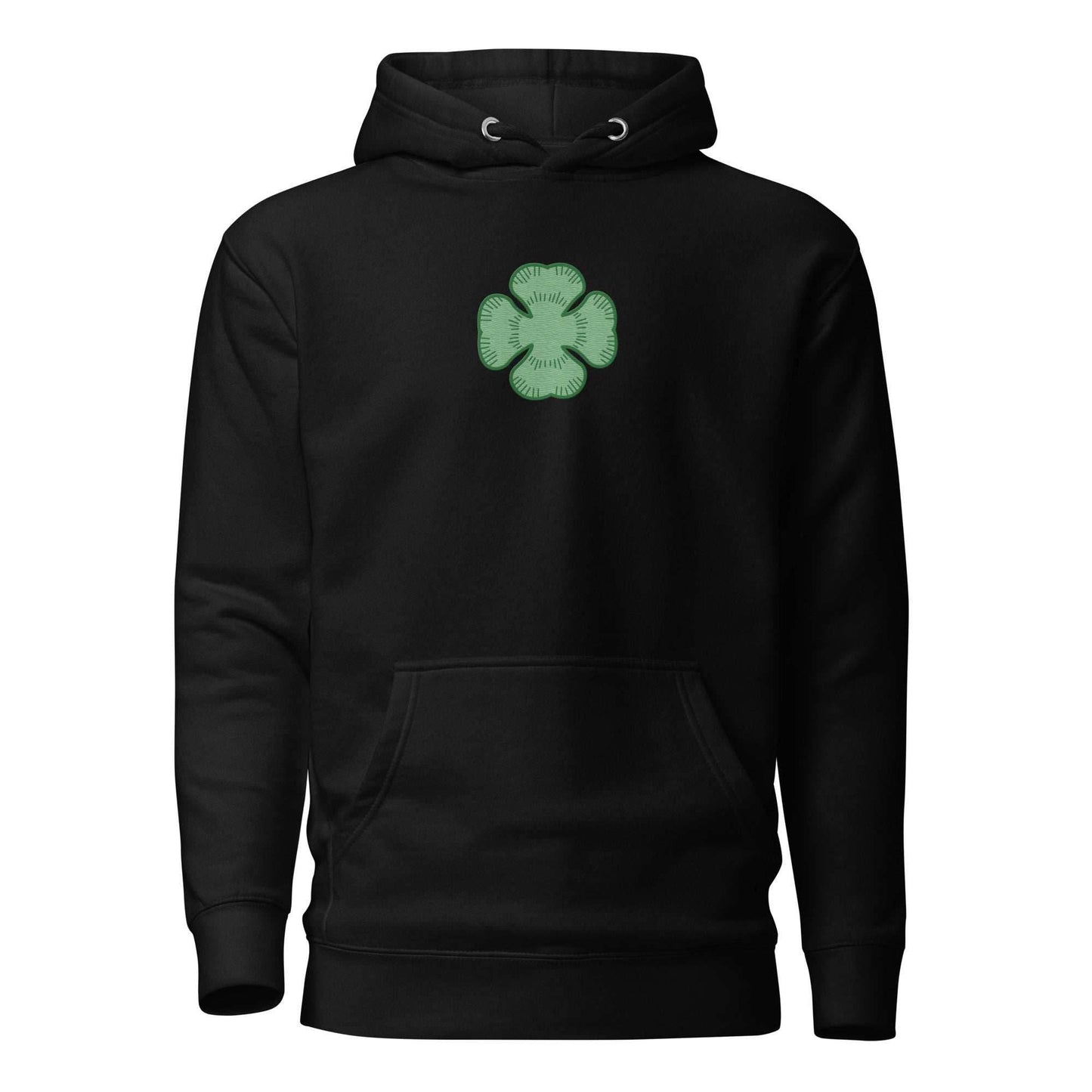 Yuno Clover Embroidered Premium Unisex Anime Hoodie - Black / S