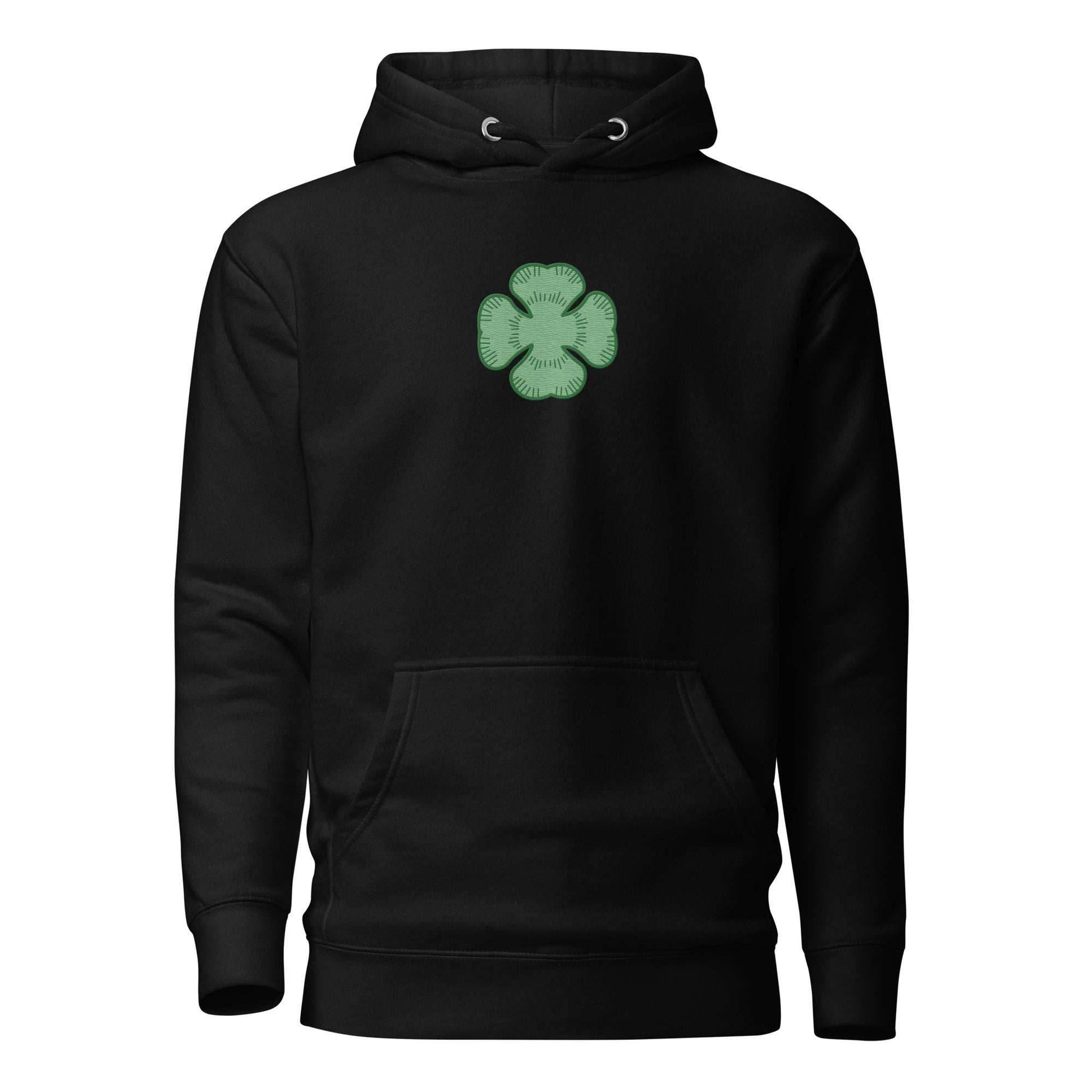 Yuno Clover Embroidered Premium Unisex Anime Hoodie - Black / S