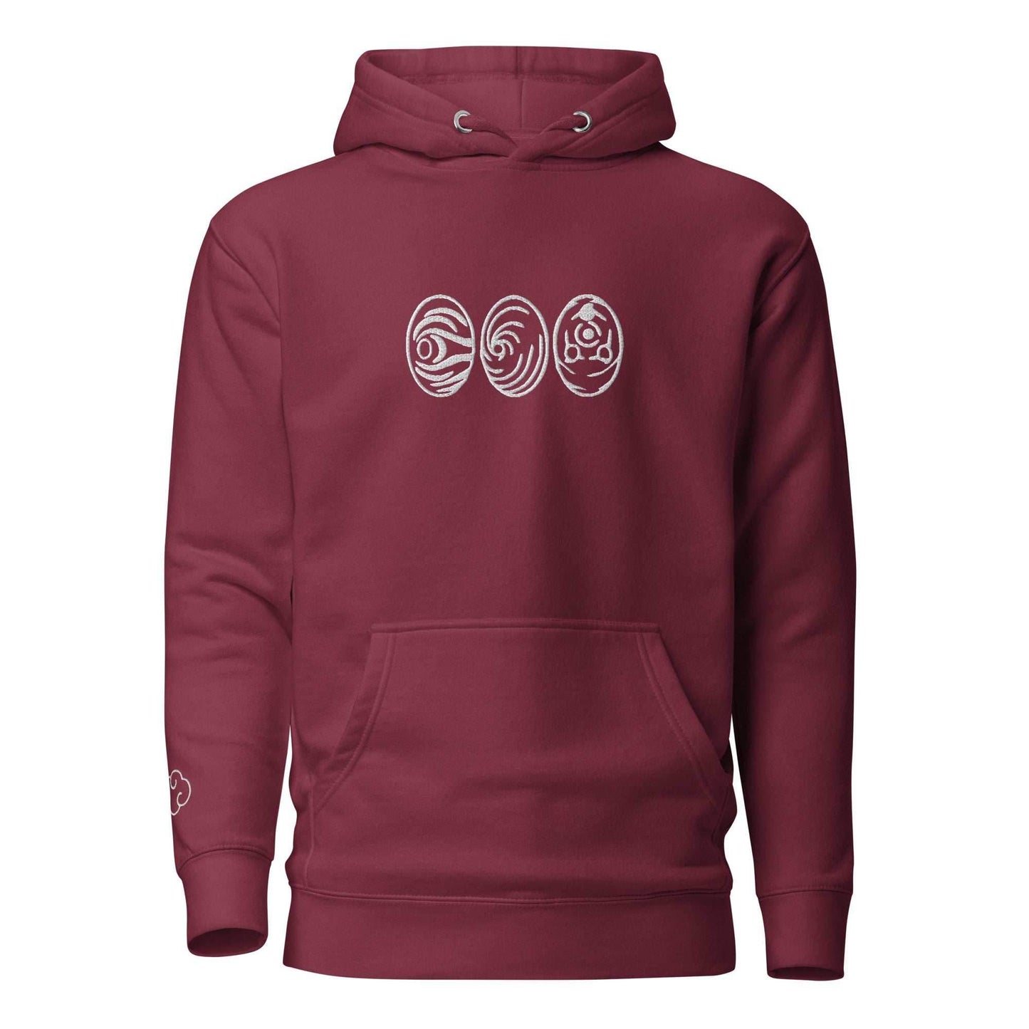 Tobi Mask Embroidered Premium Hoodie - Maroon / S