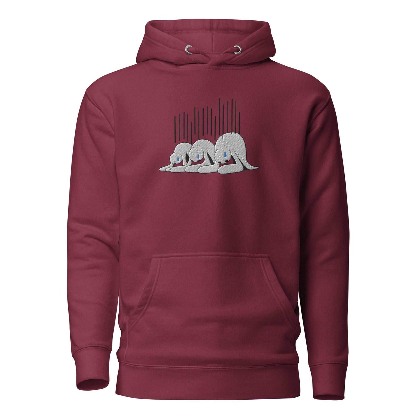 Negative Hallows Embroidered Premium Unisex Anime Hoodie - Maroon / S