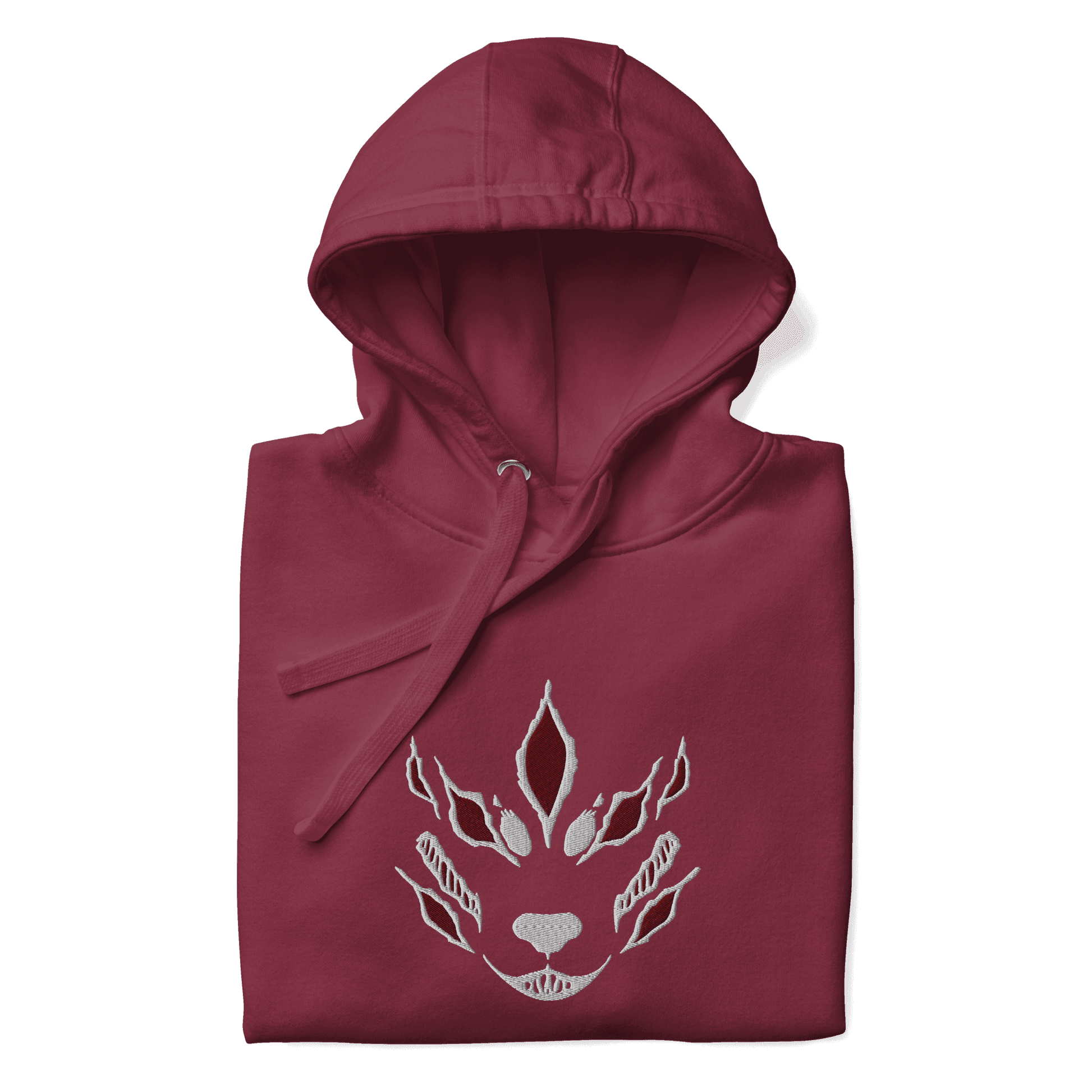 Fox Devil Aki Embroidered Unisex Chainsaw Anime Hoodie - Black / S