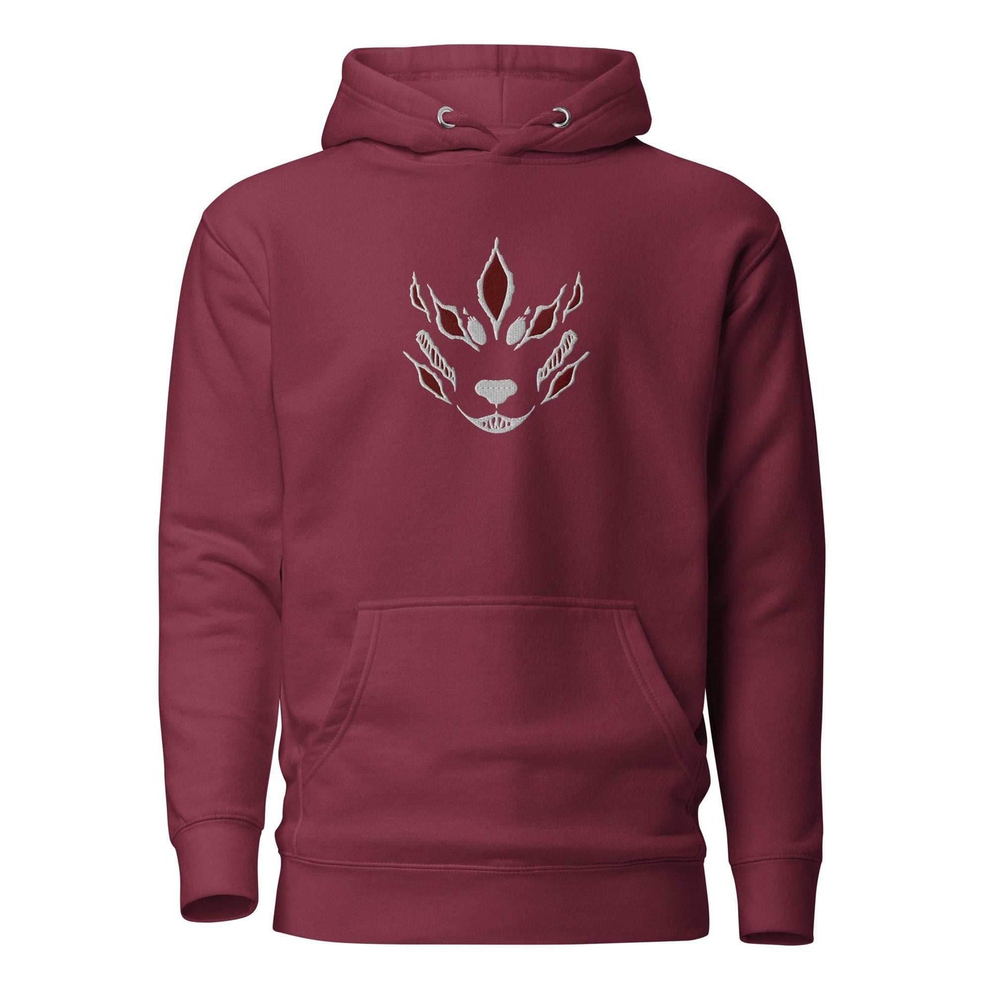 Fox Devil Aki Embroidered Unisex Chainsaw Anime Hoodie - Maroon / S