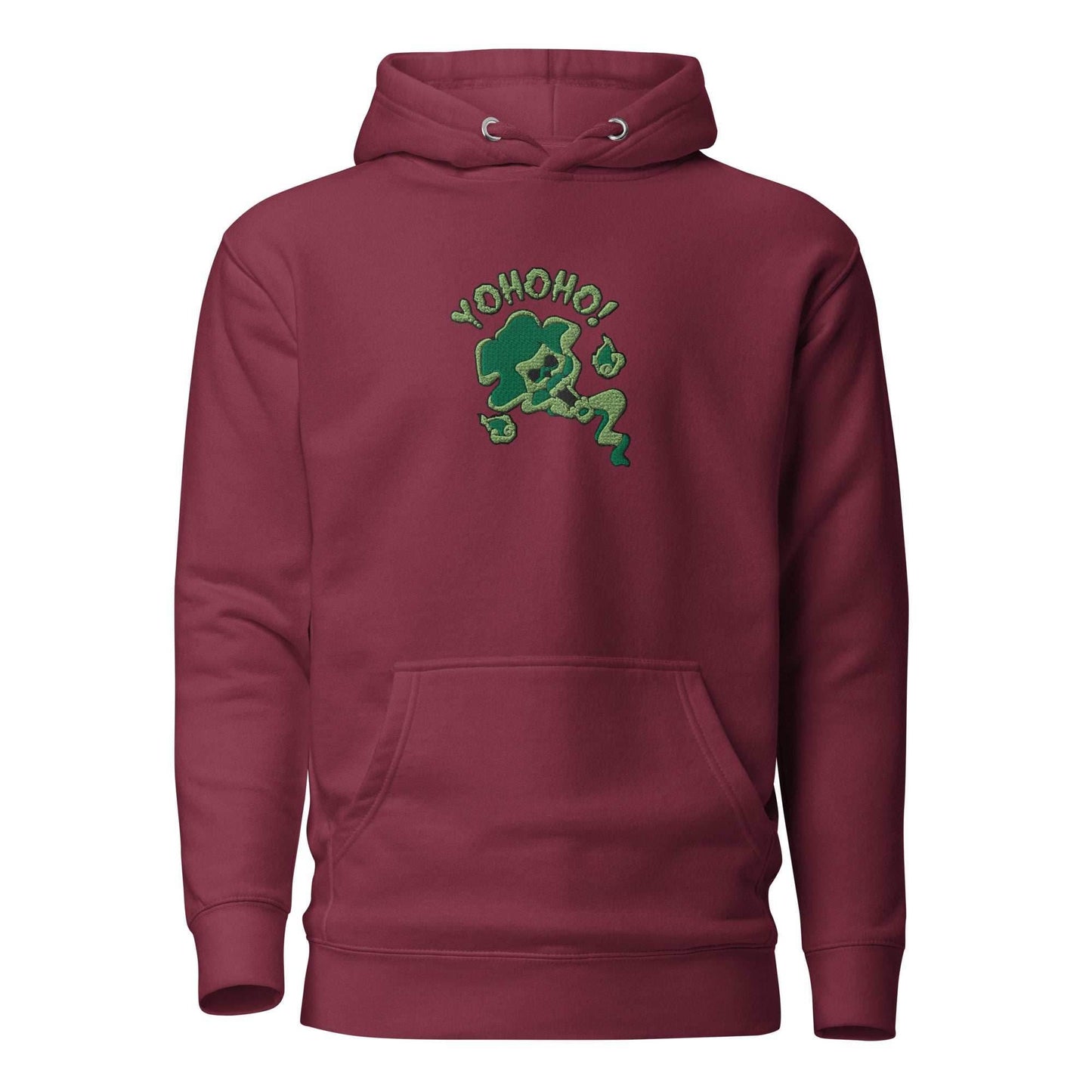 Brook Soul Embroidered Unisex Anime Hoodie - Maroon / S