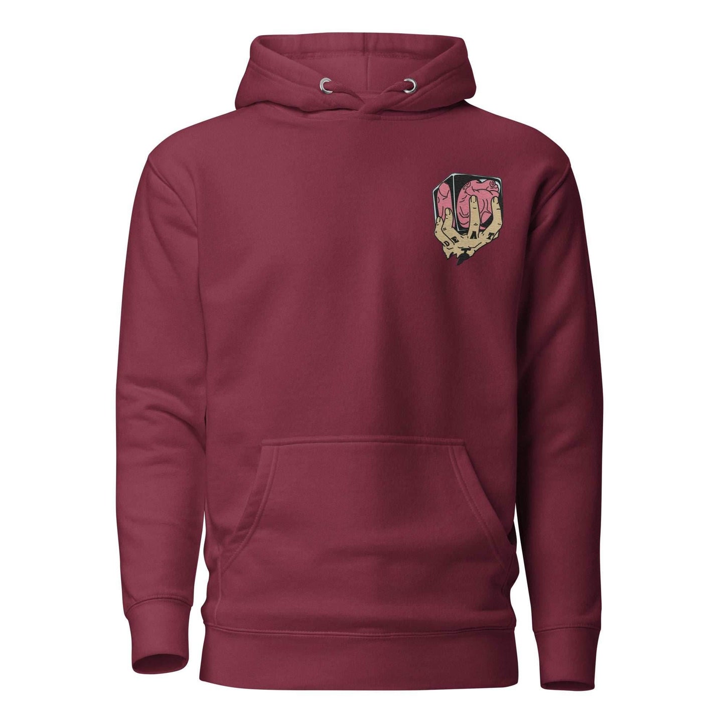 ROOM! Heart Shambles Trafalgar Embroidered Premium Unisex Anime Hoodie - Maroon / S