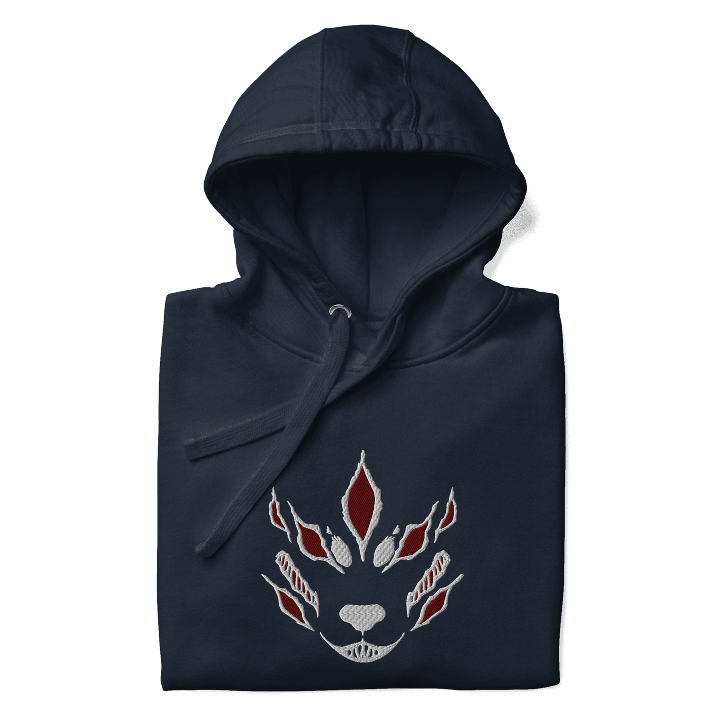 Fox Devil Aki Embroidered Unisex Chainsaw Anime Hoodie - Black / S