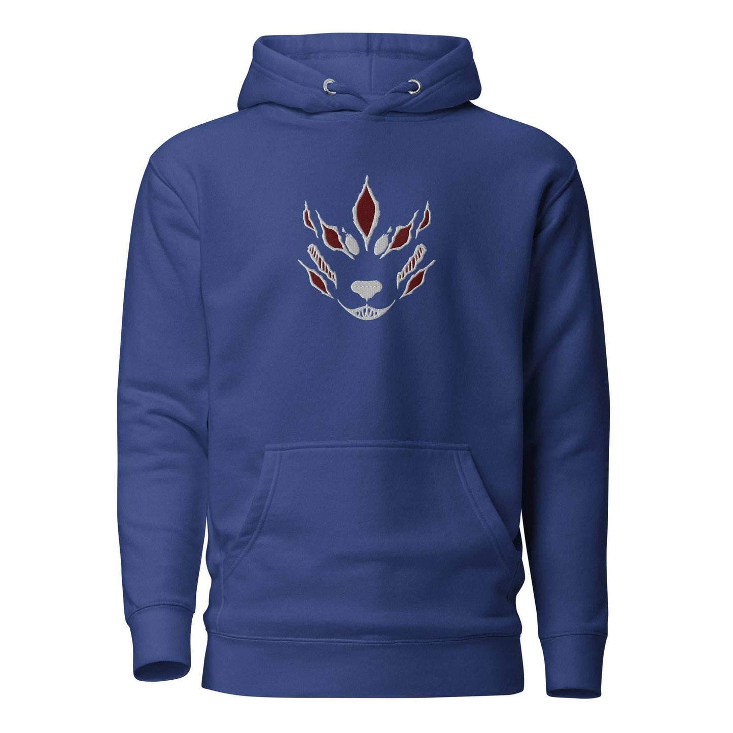 Fox Devil Aki Embroidered Unisex Chainsaw Anime Hoodie - Blue / S