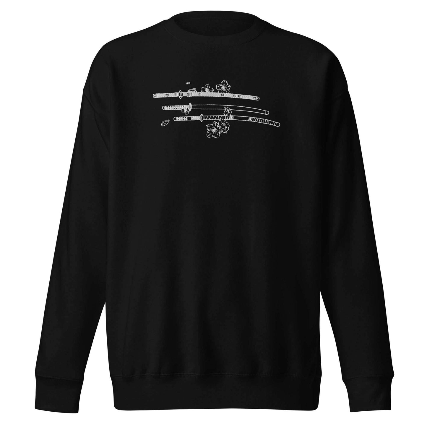 Zoro 3 Sword Style Unisex Embroidered Premium Anime Crewneck Sweatshirt - Black / S