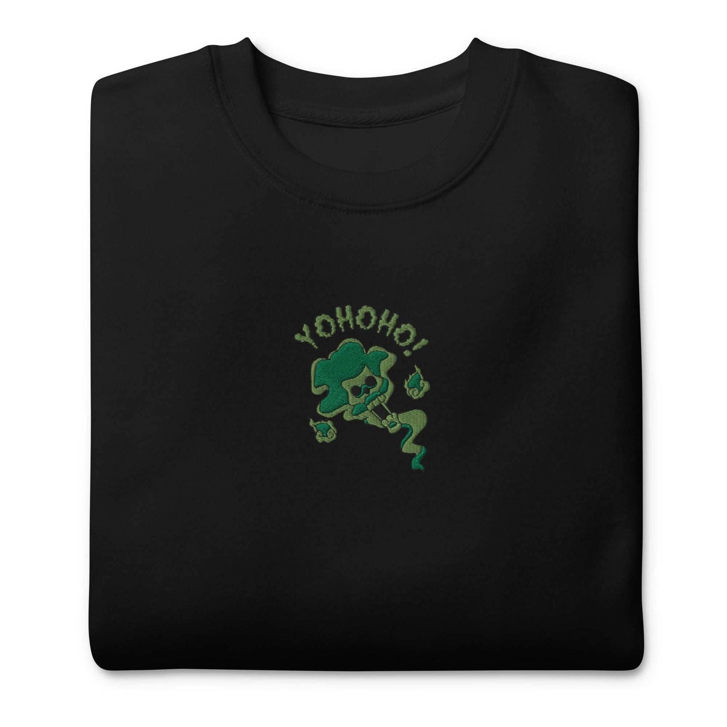 Brook Soul Yohoho Embroidered Anime Unisex Premium Sweatshirt - Black / S