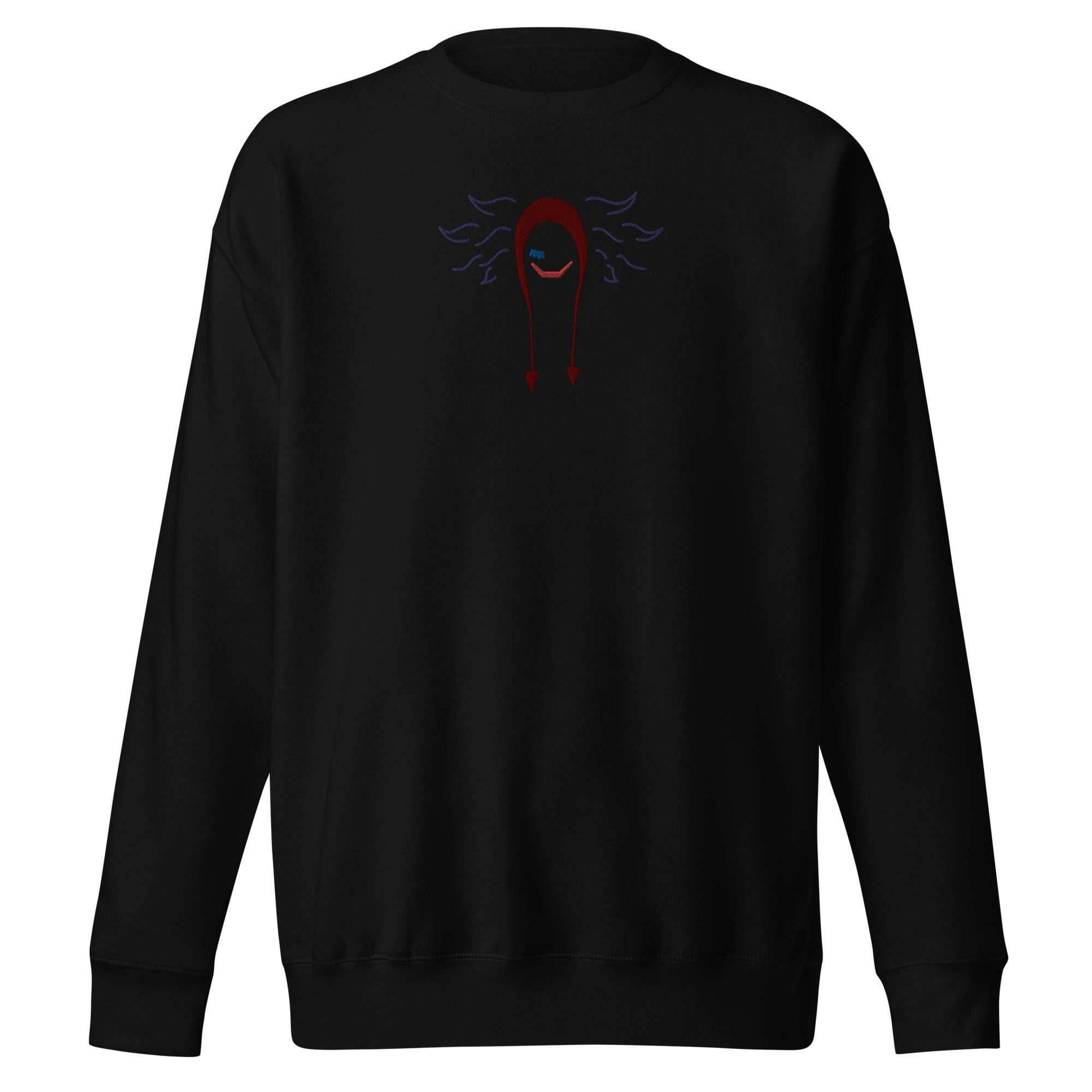 Corazon Embroidered Unisex Premium Anime Sweatshirt - Black / S
