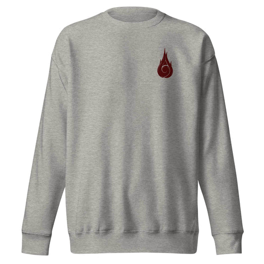 Will Of Fire Embroidered Premium Crewneck Sweatshirt - Black / S